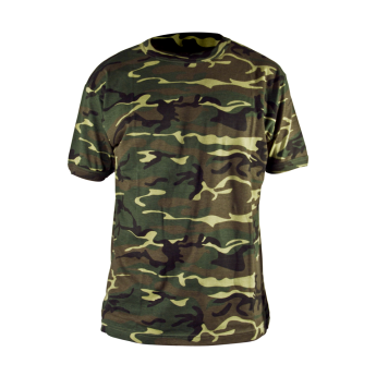 T-Shirt Militare mimetismo Woodland americano manica corta
