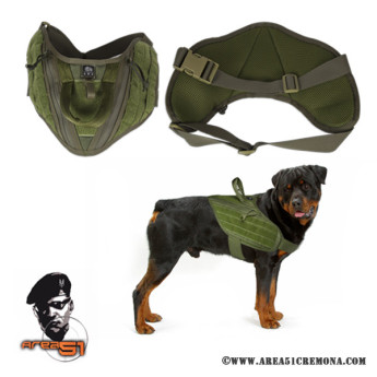 Pettorina per cane militare K9 con certificazione verde
