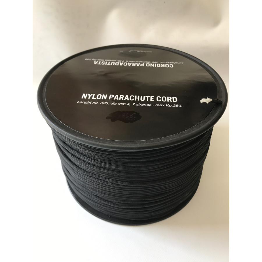 Cordino paracord da 4 mm vendita al metro lineare nero Cordino paracord da 4 mm vendita al metro lineare nero