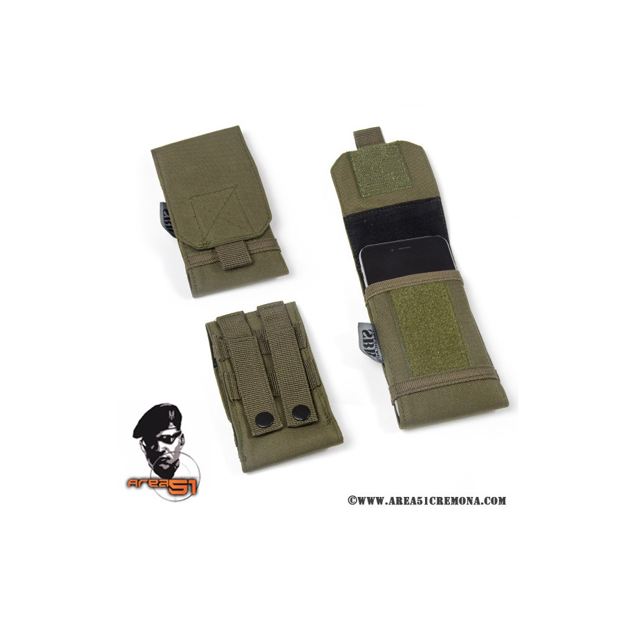 Porta smartphone in cordura Verde militare