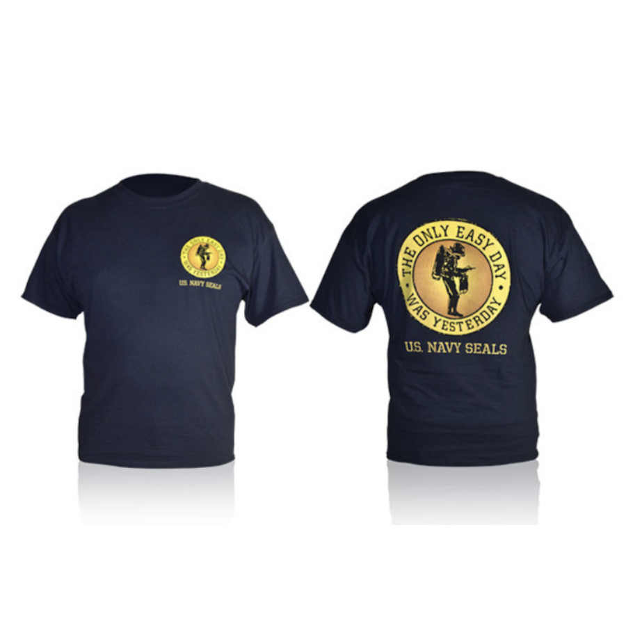 T-SHIRT MILITARE NAVY SEALS "the only easy day was yesterday" AMERICANA