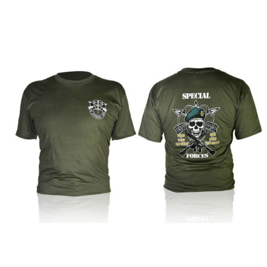 T-SHIRT MAGLIETTA MILITARE SPECIAL FORCE GREEN BERET