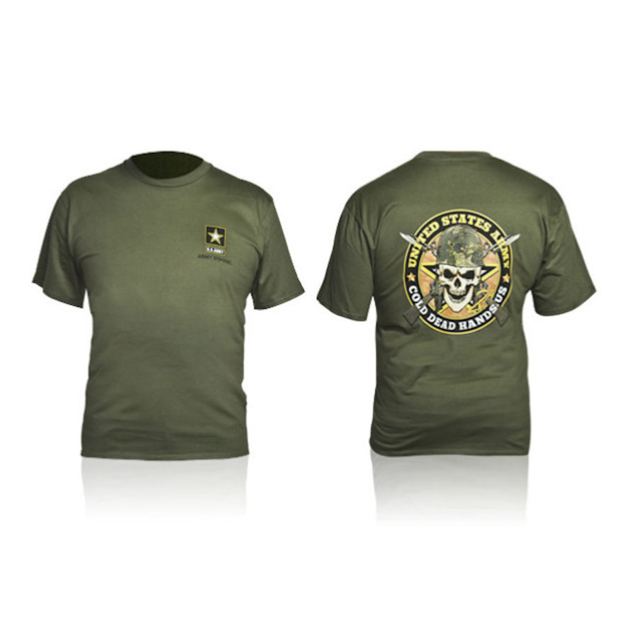 T-SHIRT MILITARE US ARMY CON TESCHIO SKULL