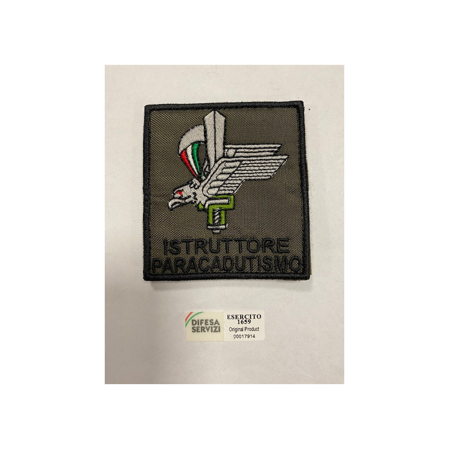 Patch toppa militare da istruttore Paracadutista folgore verde esercito italiano