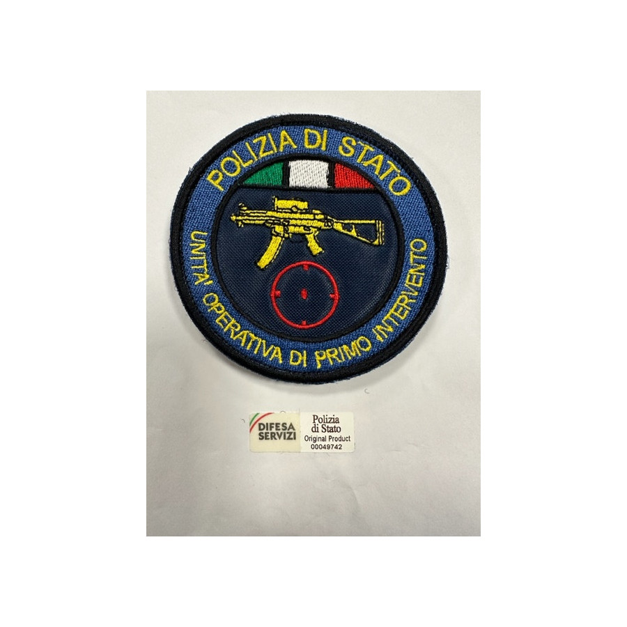 PATCH RICAMO DI UNITA' PRIMO INTERVENTO POLIZIA DI STATO ORIGINALE PATCH RICAMO DI UNITA' PRIMO INTERVENTO POLIZIA DI STATO ORIGINALE