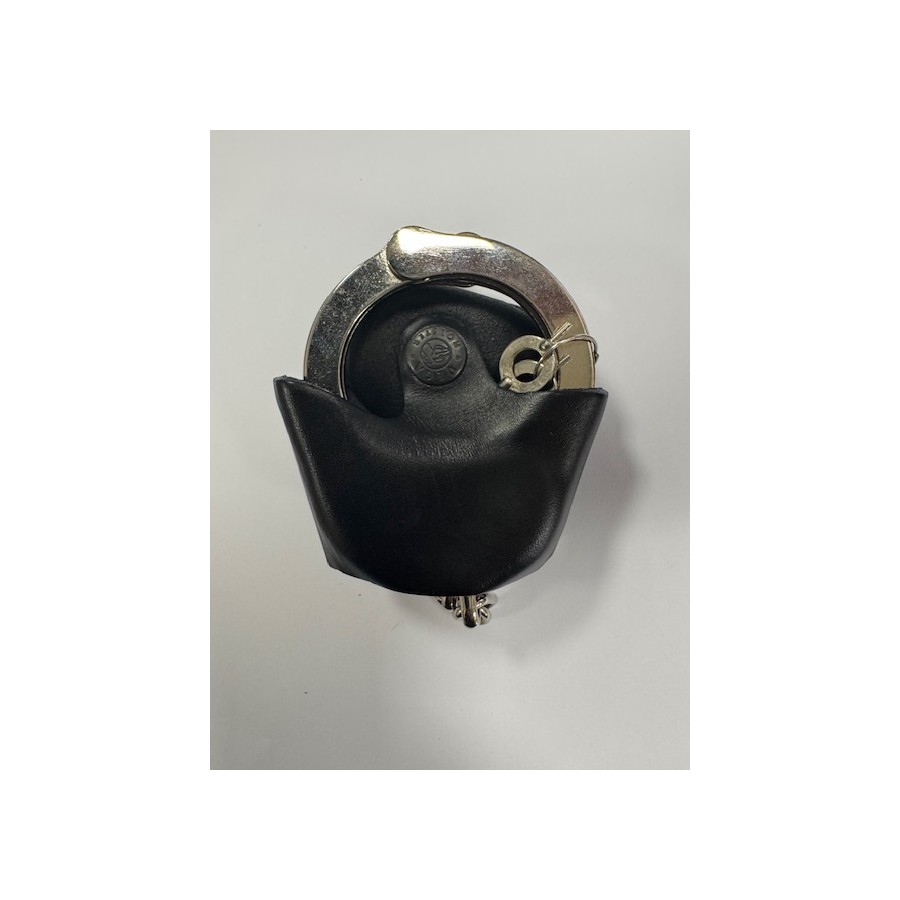 PORTA MANETTE APERTO IN PELLE NERO PER CARABINIERI