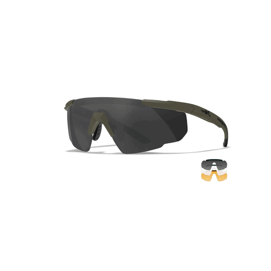OCCHIALE MILITARE WILEY X SABER ADVANCED LENTI SMOKE/CLEAR/RUST - MONTATURA VERDE MILITARE
