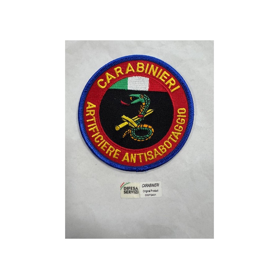 PATCH TOPPA MILITARE RICAMATA ARTIFICIERE ANTISABOTAGGIO DEI CARABINIERI