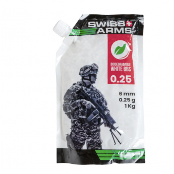 Swiss Arms Biodegradable Precision Airsoft BBs (Weight: 0.25g / 1kg)
