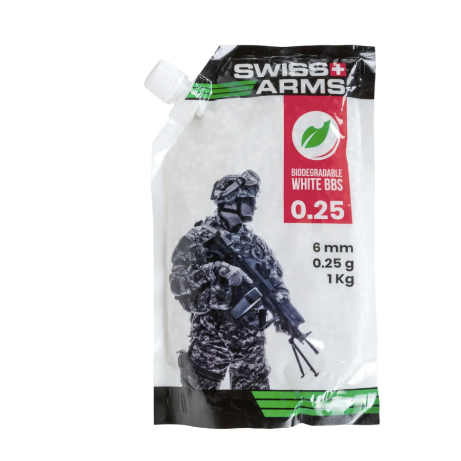 Swiss Arms Biodegradable Precision Airsoft BBs (Weight: 0.25g / 1kg)