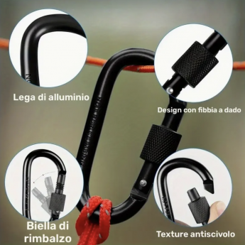 Moschettone Militare Americano Porta Arma in alluminio