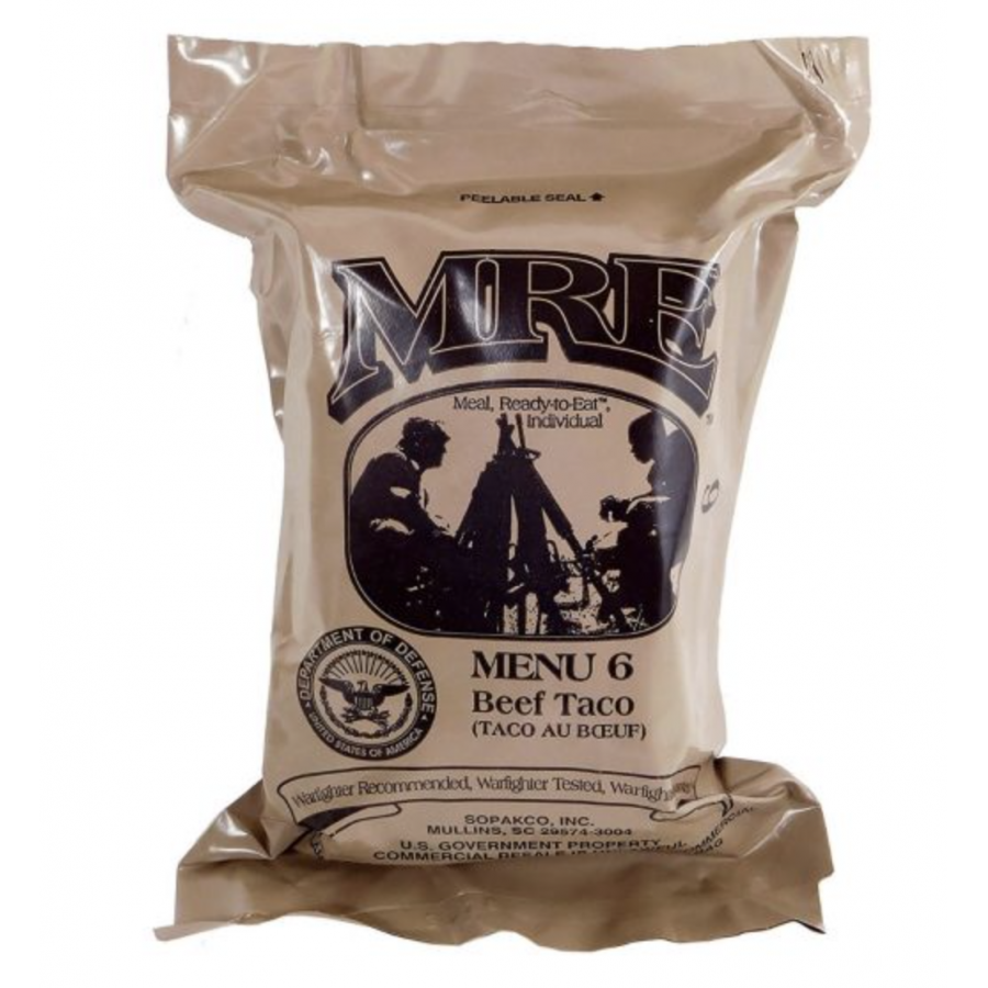 Razione K della MRE  militare Americano Menu 6 manzo e tac0