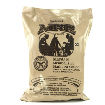 Razione K della MRE Militare Americana polpette in salsa marinata menu 8