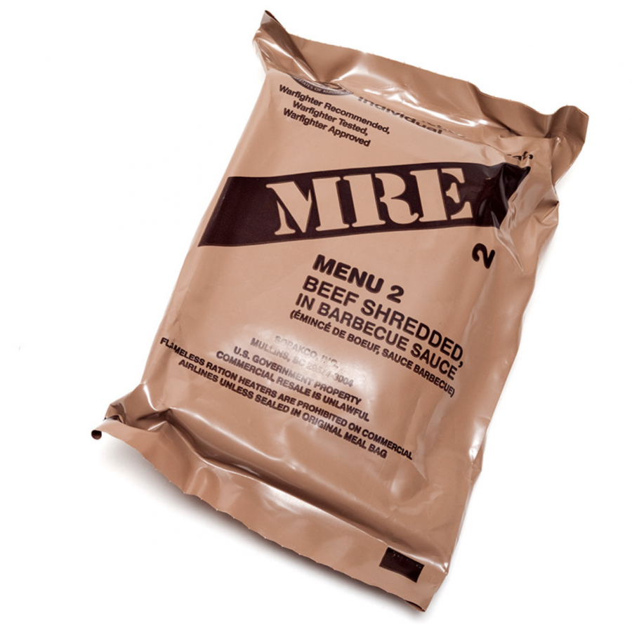 Razione k MRE Militare Americana con Manzo sfilacciato in salsa barbecue menu 2