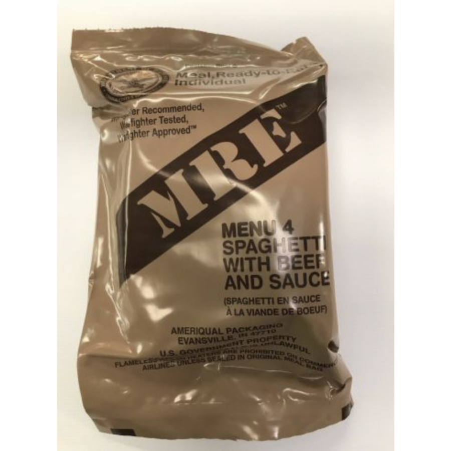 RAZIONE K DELLA MRE MILITARE AMERICANA SPAGHETTI AL SUGO MENU 4